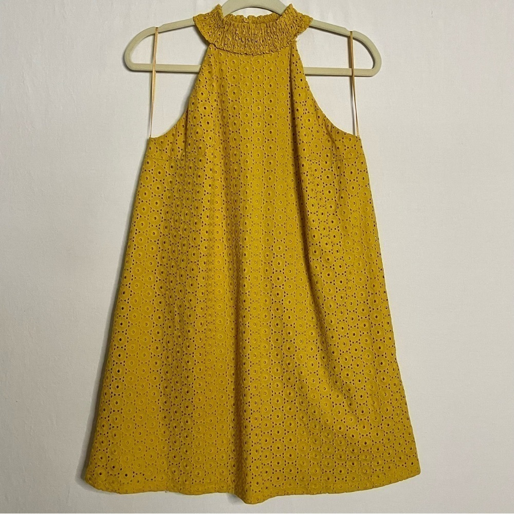 Zara Boho Eyelet Openwork Embroidery High Neck Halter Dress